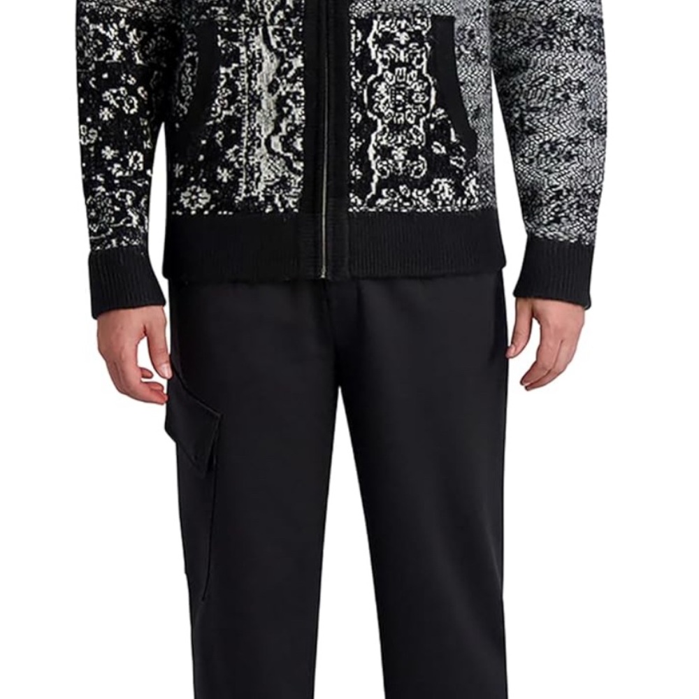 Karl Lagerfeld Monochrome Zip-Up Sweater
